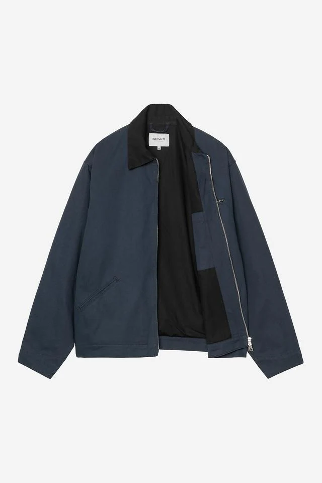 Carhartt WIP OG Detroit Jacket Organic Cotton Moraga Twill, 8.25 oz (Deep Night / Black rinsed) - Image 3