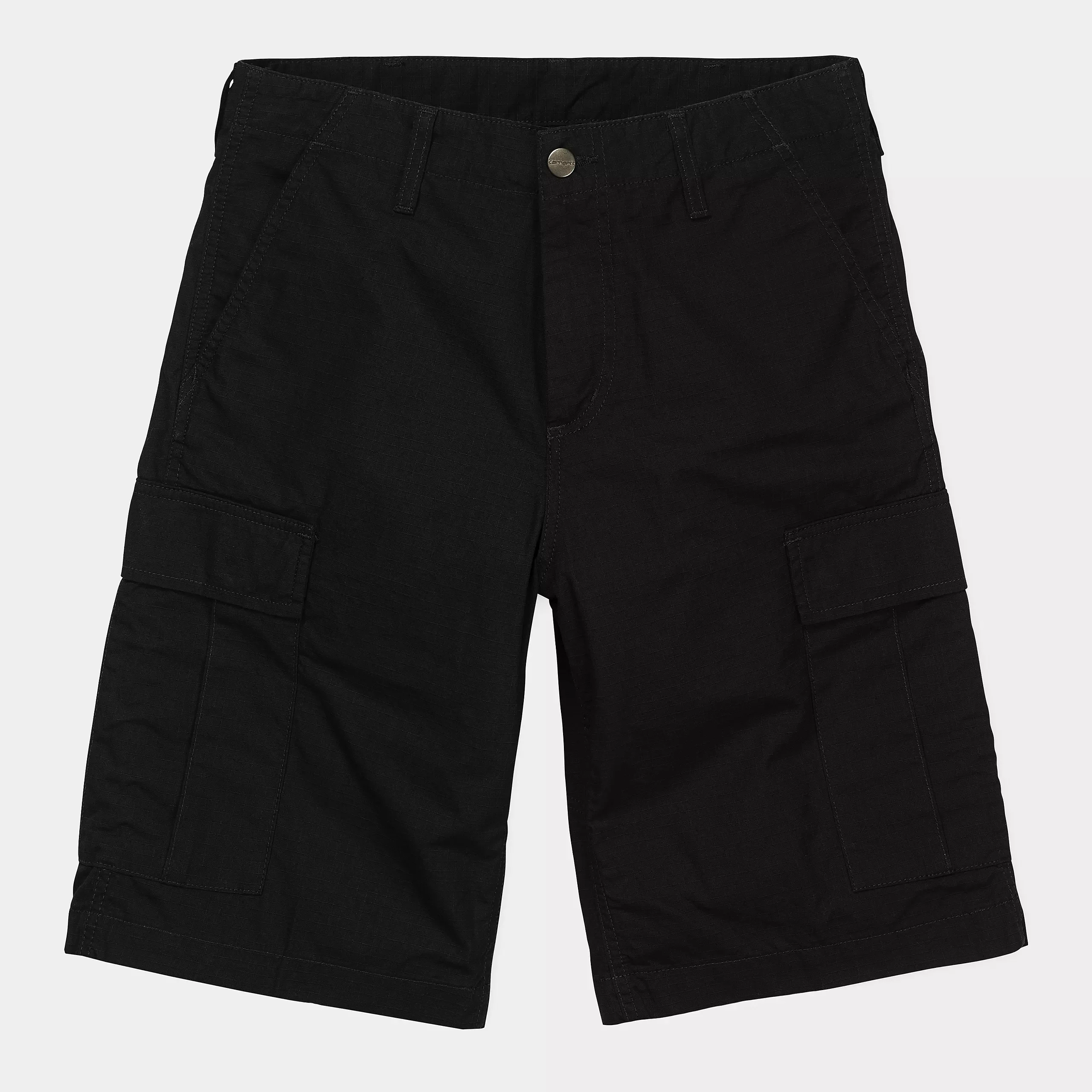 Carhartt WIP Regular Cargo Short Cotton Columbia Ripstop, 6.5 oz (Black rinsed) - Image 2