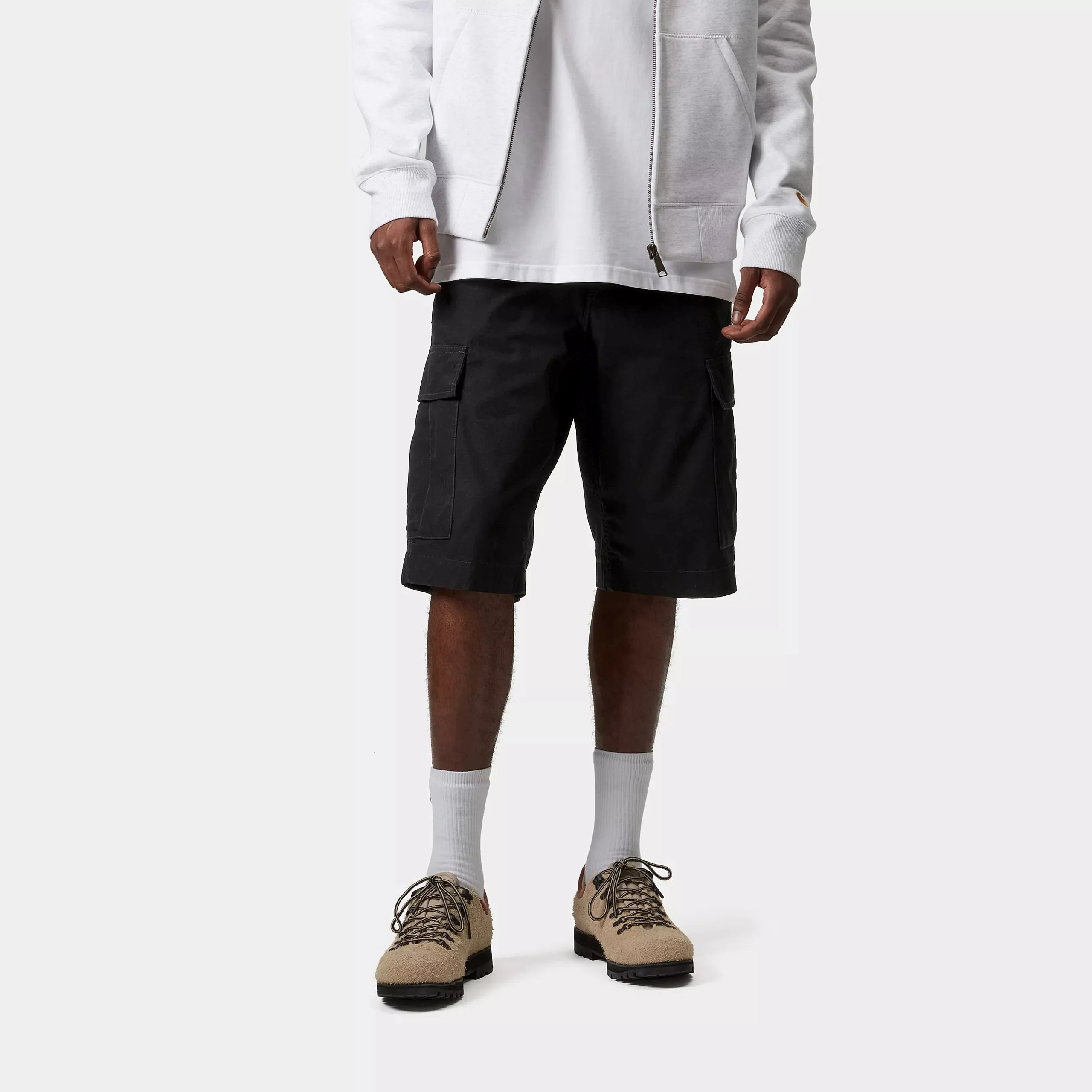 Carhartt WIP Regular Cargo Short Cotton Columbia Ripstop, 6.5 oz (Black rinsed) - Image 5