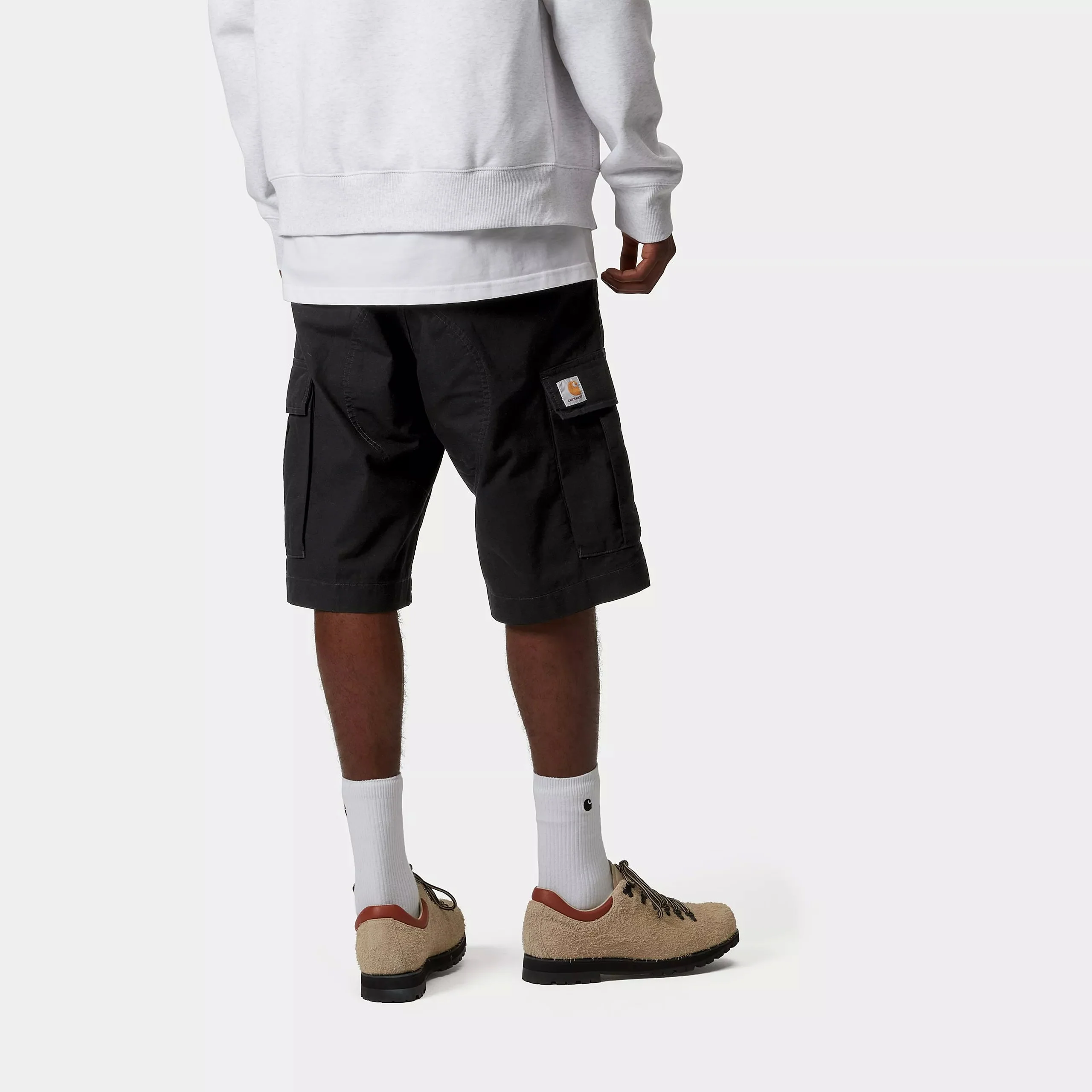 Carhartt WIP Regular Cargo Short Cotton Columbia Ripstop, 6.5 oz (Black rinsed) - Image 6