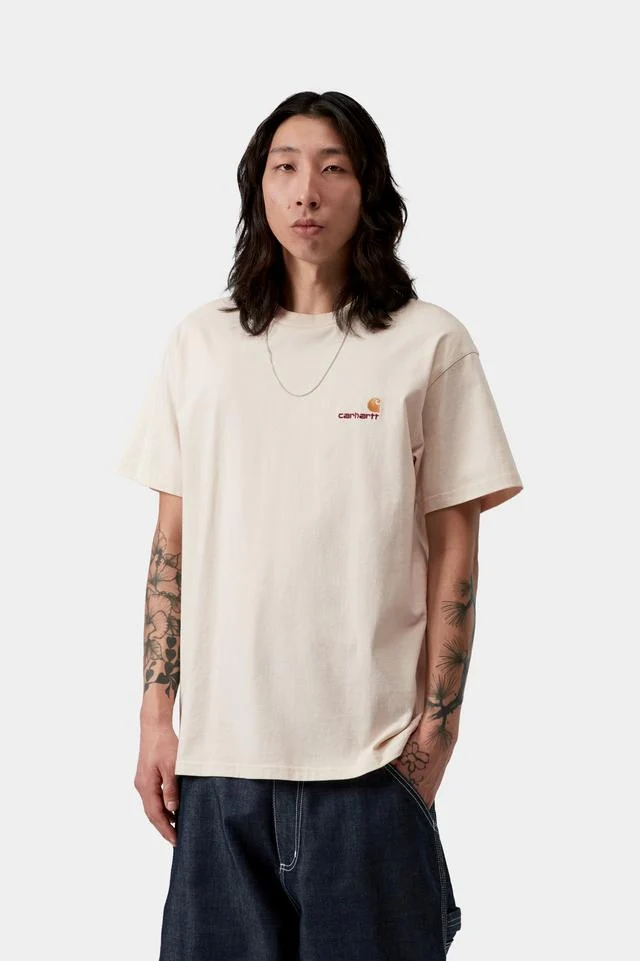 Carhartt WIP S/S American Script T-Shirt Organic Cotton Single Jersey, 240 g/m² (Natural) - Image 3