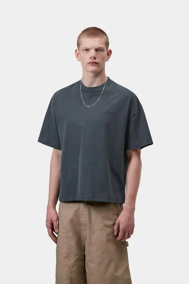 Carhartt WIP S/S Benton T-Shirt Cotton Single Jersey, 230 g/m² (Carbon garment dyed) - Image 3