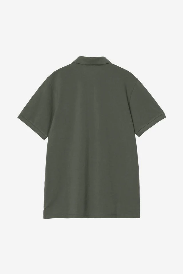 Carhartt WIP S/S Chase Pique Polo Cotton Garment Washed Piqué, 240 g/m² (Leaf / Gold) - Image 2