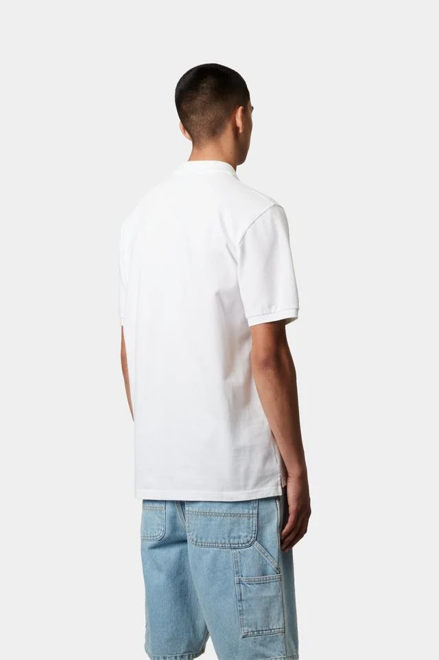 Carhartt WIP S/S Chase Pique Polo Cotton Garment Washed Piqué, 240 g/m² (White / Gold) - Image 4
