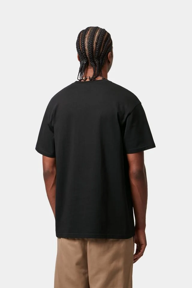 Carhartt WIP S/S Chase T-Shirt 100% Cotton Combed Single Jersey, 235 g/m² (Black / Gold) - Image 4