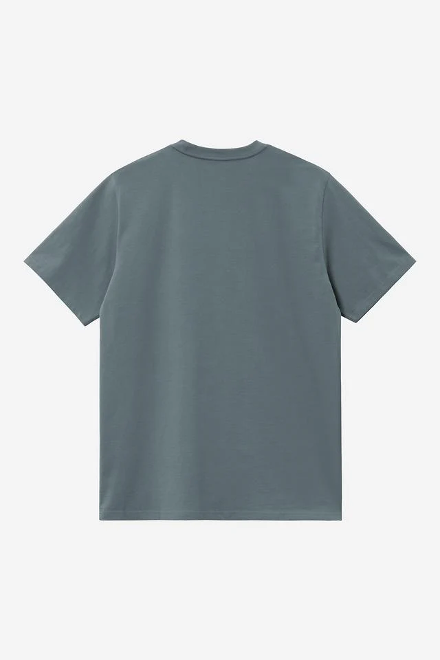 Carhartt WIP S/S Chase T-Shirt 100% Cotton Combed Single Jersey, 235 g/m² (Cozy Blue / Gold) - Image 2
