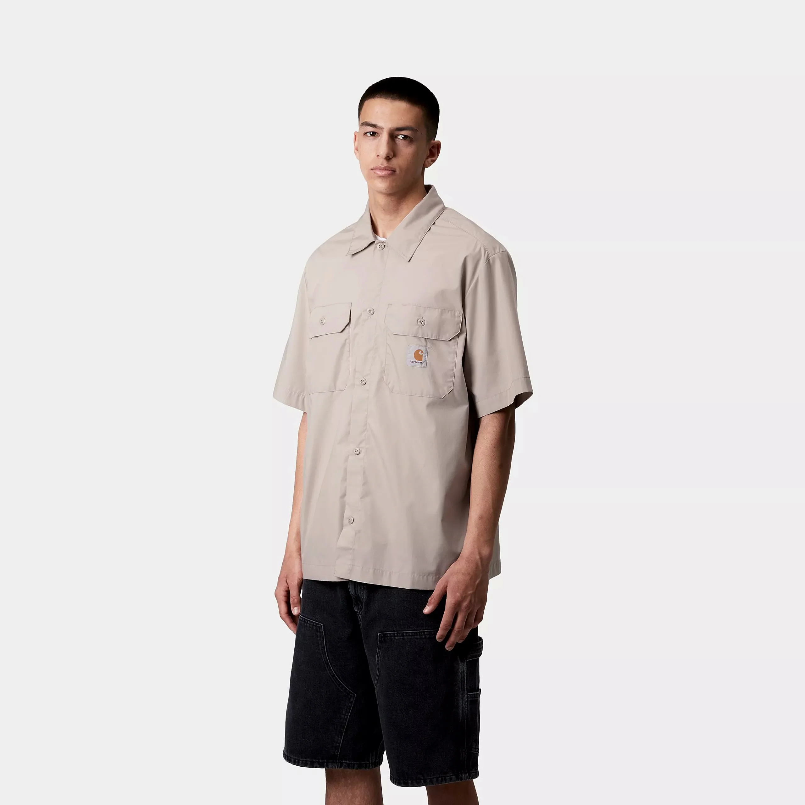 Carhartt WIP S/S Craft Shirt Polyester/Cotton Poplin, 3.8 oz (Dusky Beige) - Image 3