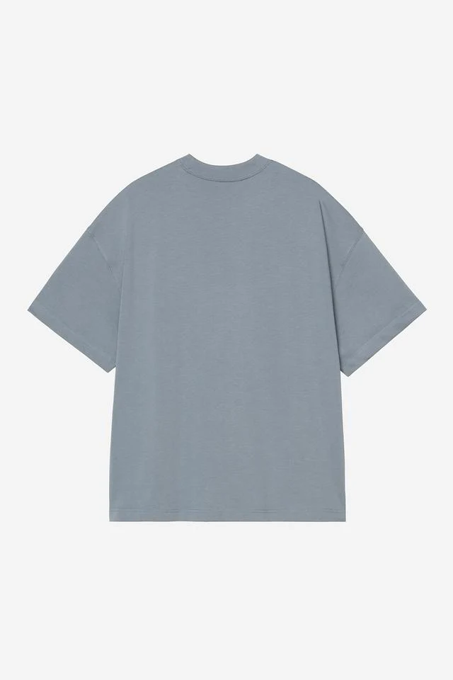 Carhartt WIP S/S Link Script T-Shirt 100% Organic Cotton Single Jersey, 230 g/m² (Velvet Blue / White) - Image 2