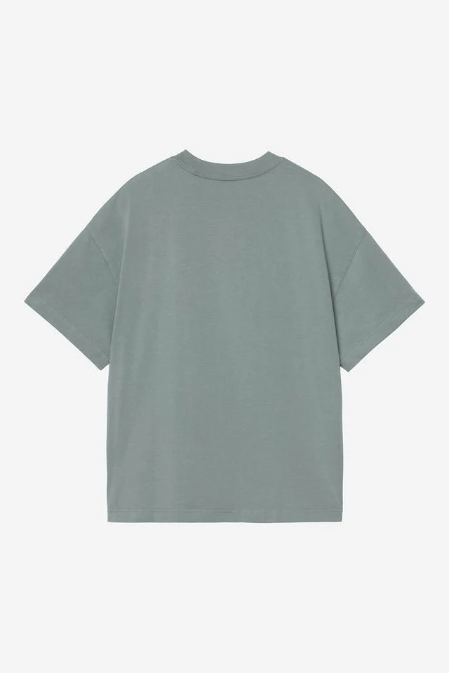 Carhartt WIP S/S Link Script T-Shirt 100% Organic Cotton Single Jersey, 230 g/m² (Velvet Green / White) - Image 2