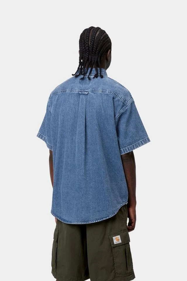 Carhartt WIP S/S Lucas Shirt Cotton Denim, 8.5 oz (Blue stone washed) - Image 4