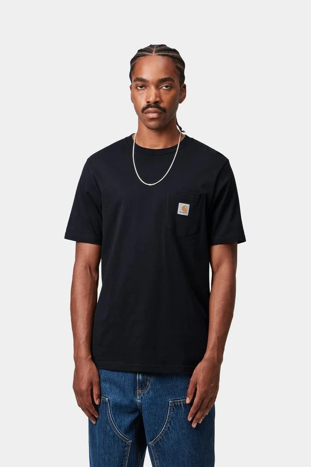 Carhartt WIP S/S Pocket T-Shirt Cotton Single Jersey, 190 g/m² (Dark Navy) - Image 3