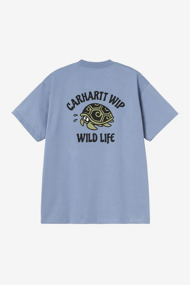 Carhartt WIP S/S Wild Life T-Shirt Organic Cotton Single Jersey, 175 g/m² (Gentle Blue) - Image 2