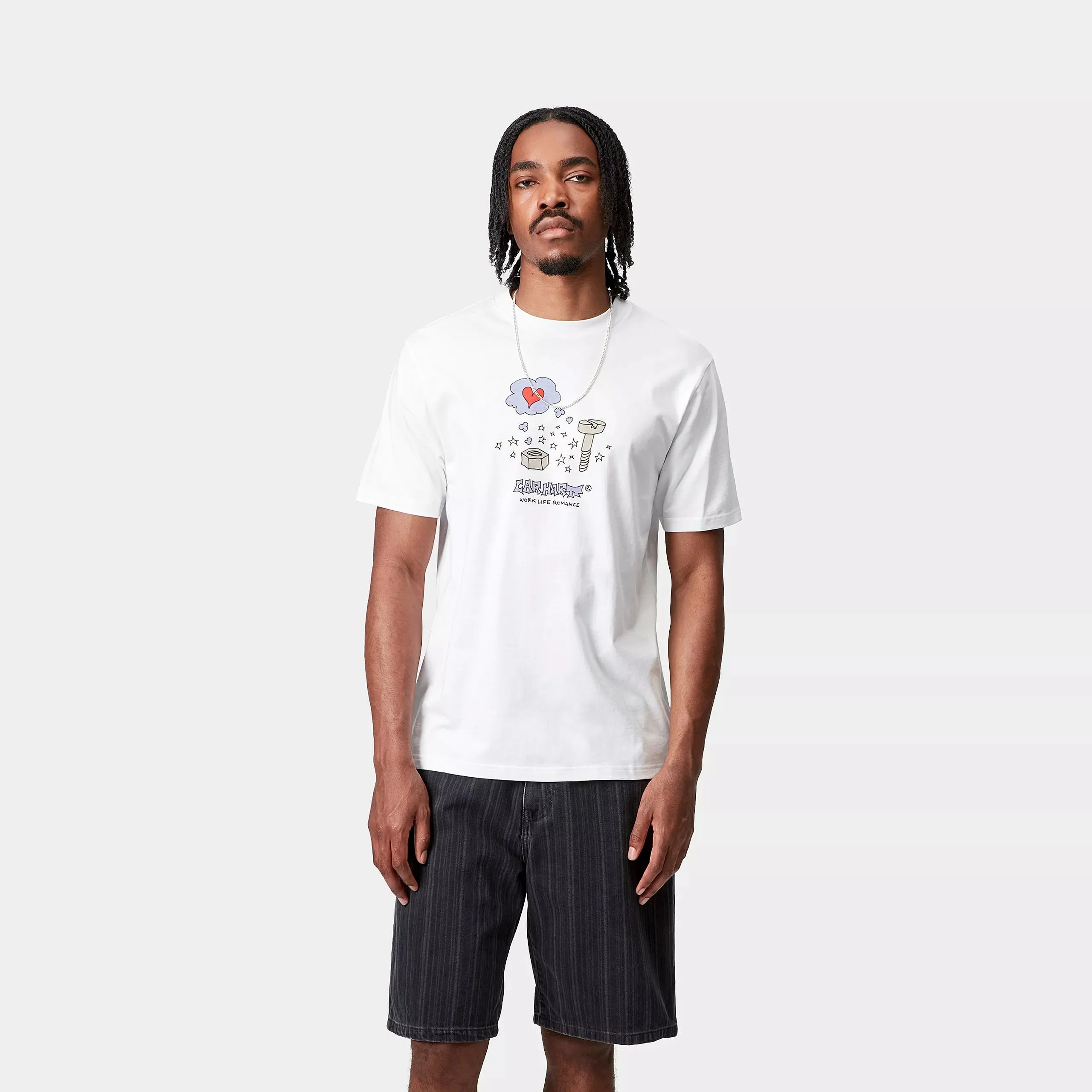 Carhartt WIP S/S Work Life Romance T-Shirt Cotton Single Jersey, 190 g/m² (White) - Image 3