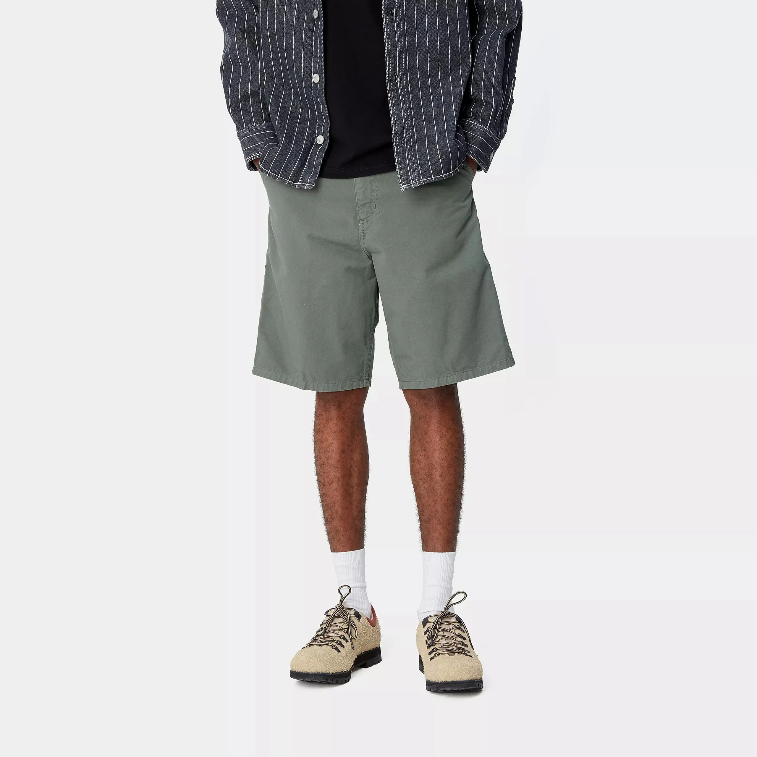 Carhartt WIP Single Knee Short 100% Cotton 'Newcomb' Drill, 8.5 oz (Park Garment Dyed) - Image 3