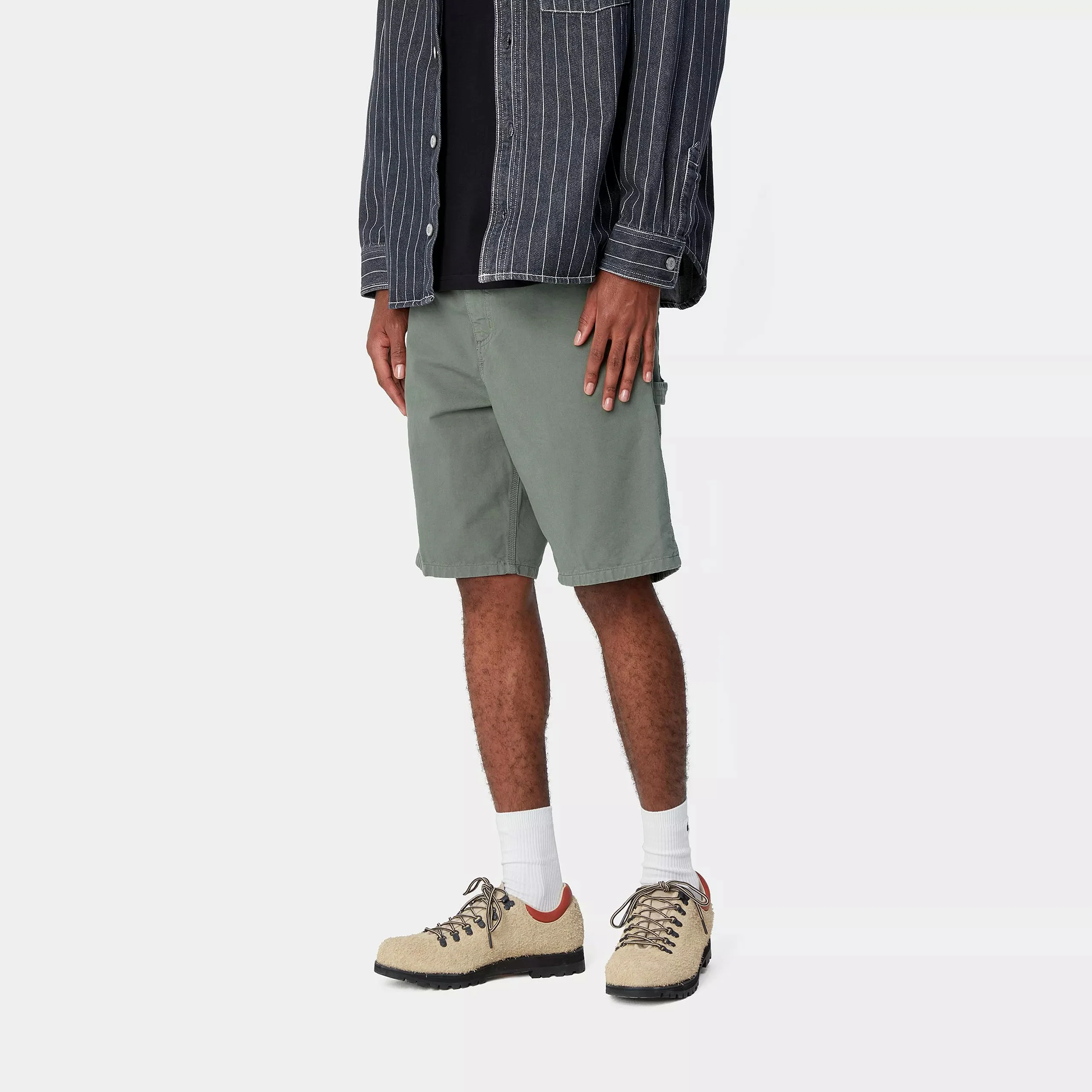 Carhartt WIP Single Knee Short 100% Cotton 'Newcomb' Drill, 8.5 oz (Park Garment Dyed) - Image 5
