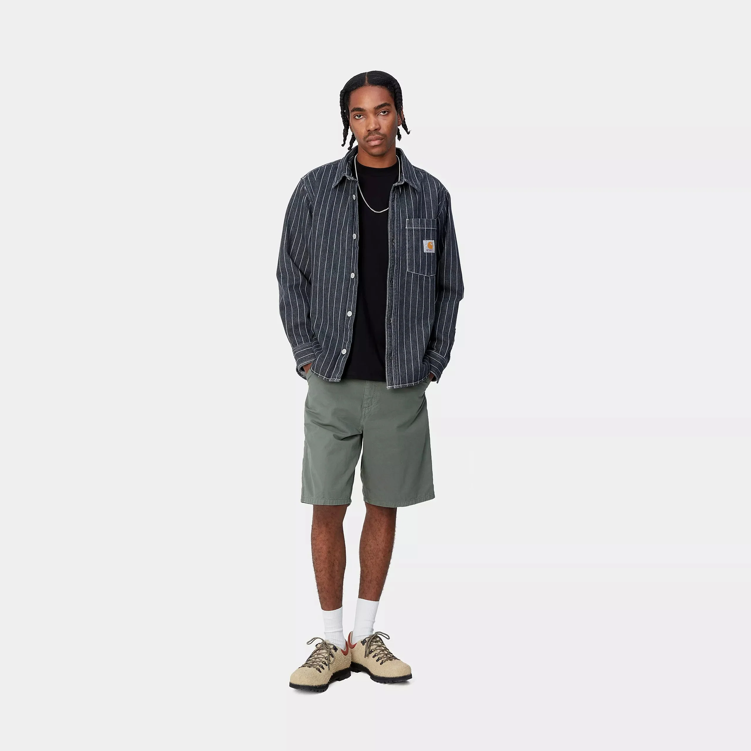 Carhartt WIP Single Knee Short 100% Cotton 'Newcomb' Drill, 8.5 oz (Park Garment Dyed) - Image 6