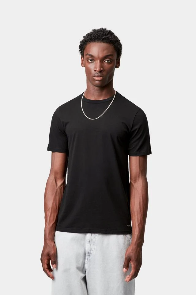 Carhartt WIP Standard Crew Neck T-shirt Cotton Single Jersey, 140 g/m² (Black + Black) - Image 2