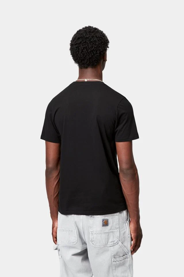Carhartt WIP Standard Crew Neck T-shirt Cotton Single Jersey, 140 g/m² (Black + Black) - Image 3