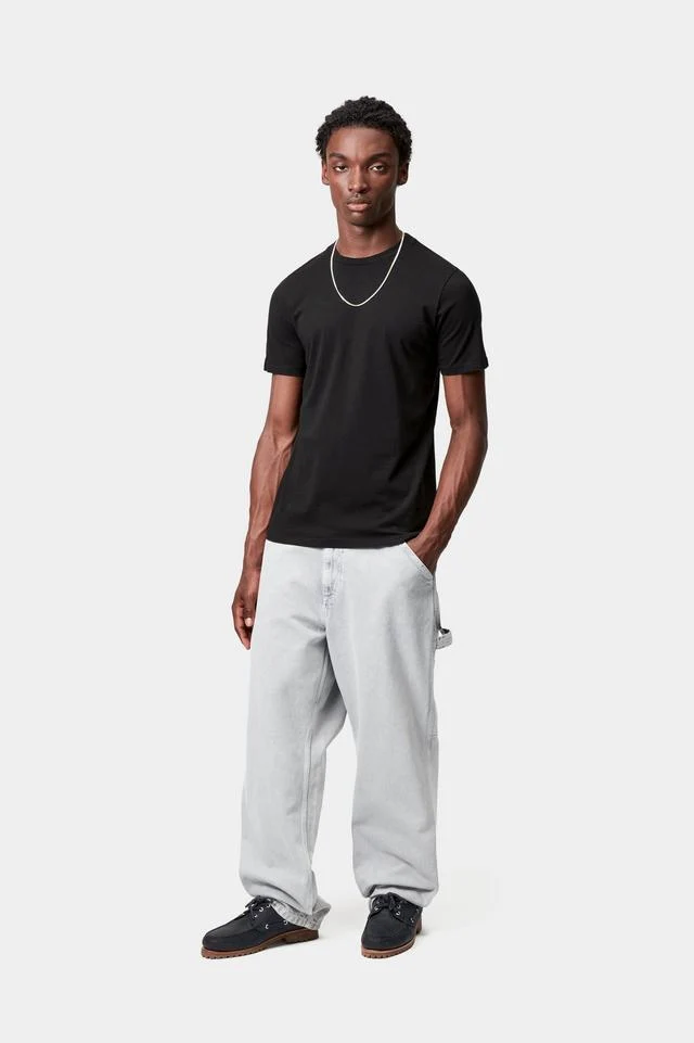 Carhartt WIP Standard Crew Neck T-shirt Cotton Single Jersey, 140 g/m² (Black + Black) - Image 4