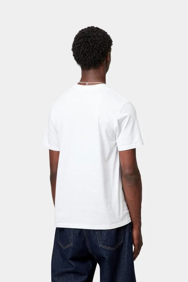 Carhartt WIP Standard Crew Neck T-shirt Cotton Single Jersey, 140 g/m² (White + White) - Image 3