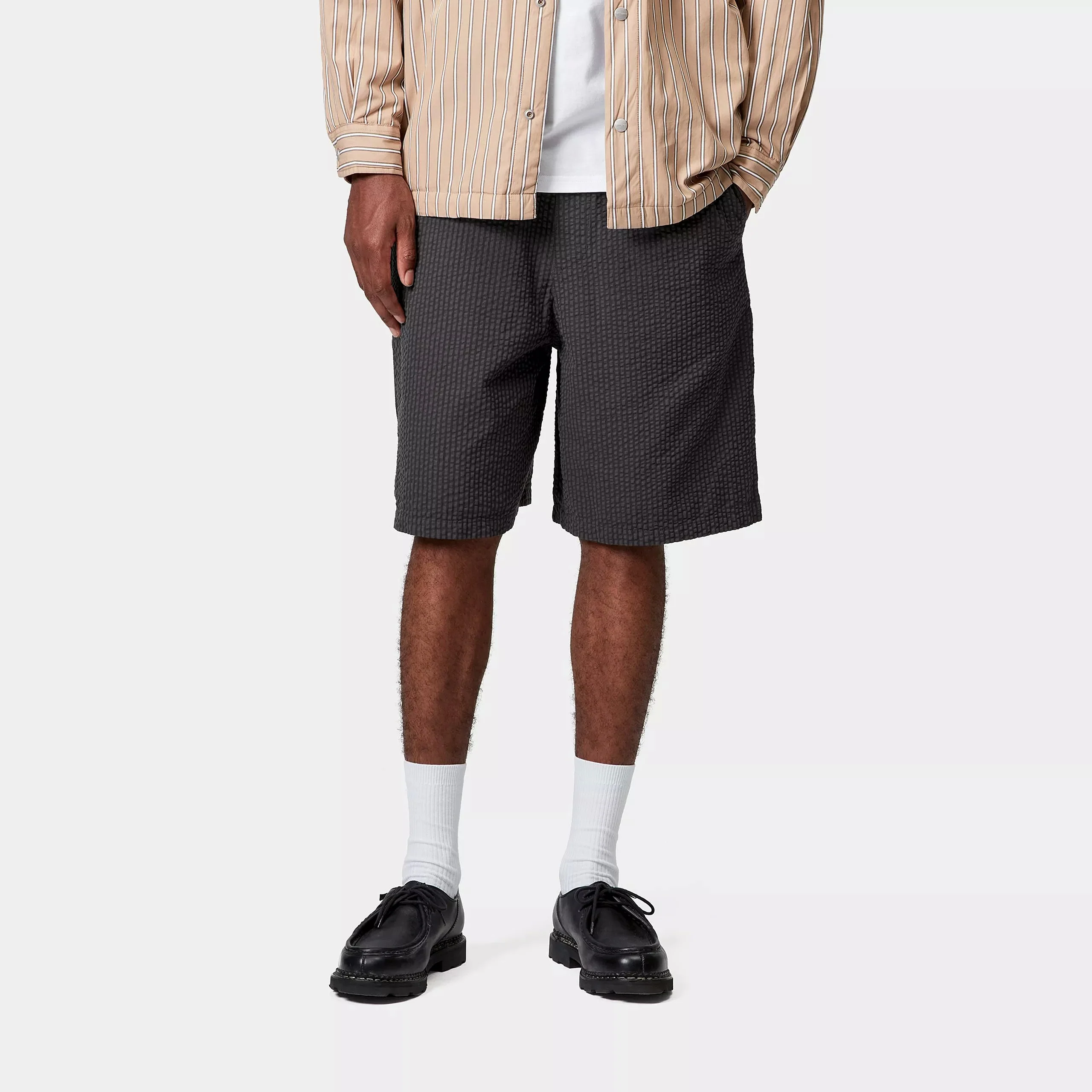 Carhartt WIP Toland Short Cotton Seersucker, 4.2 oz (Toland Stripe / Black) - Image 3