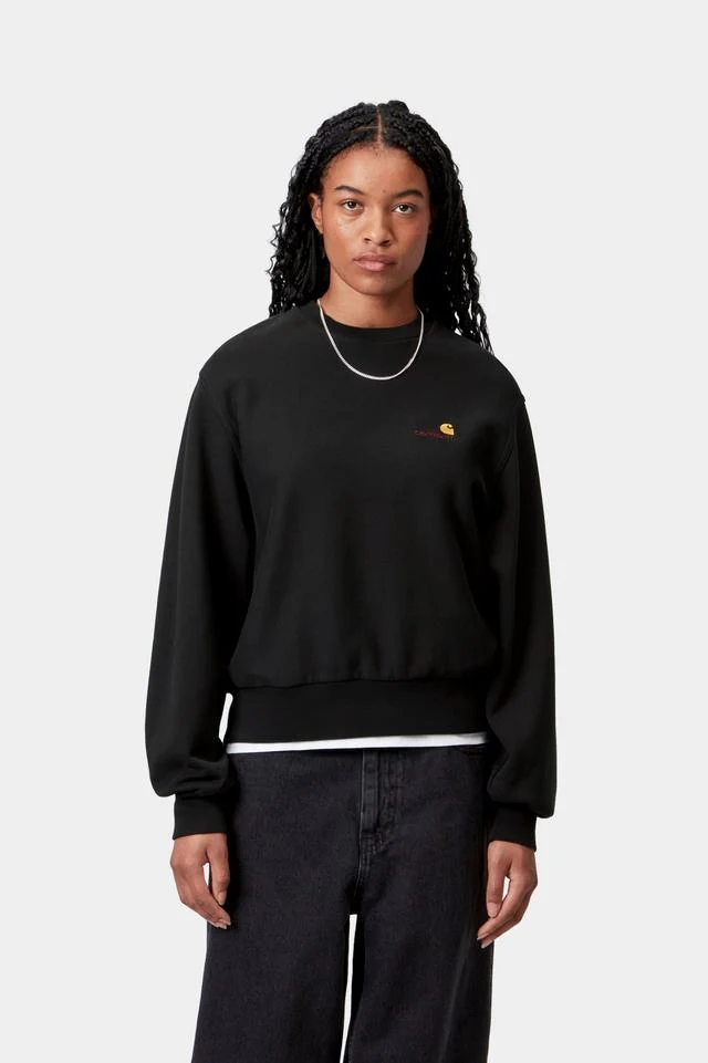 Carhartt WIP W' American Script Sweat Cotton/Polyester Sweat, 340 g/m² (Black) - Image 3