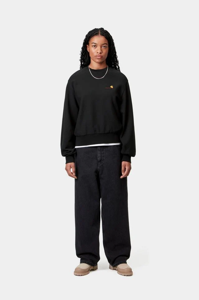 Carhartt WIP W' American Script Sweat Cotton/Polyester Sweat, 340 g/m² (Black) - Image 5