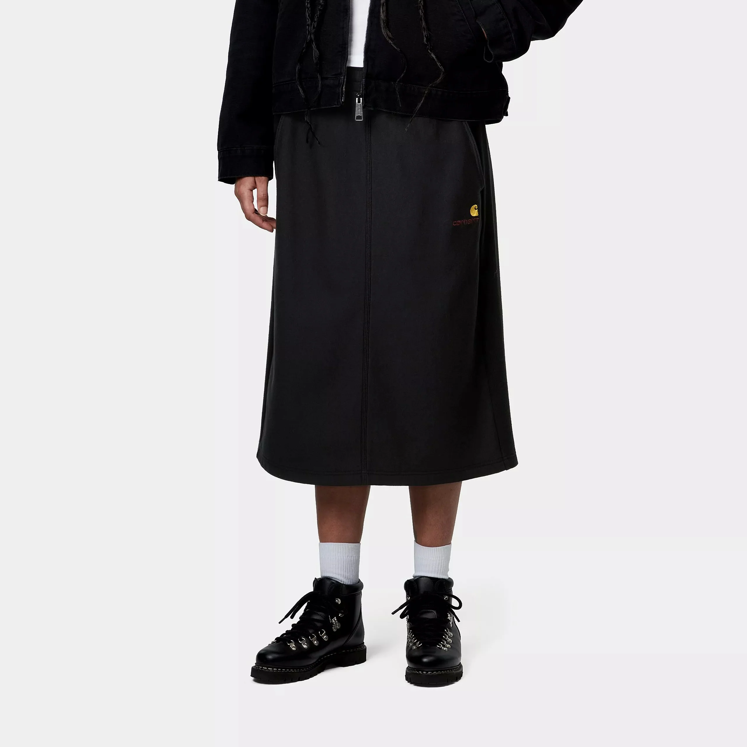 Carhartt WIP W' American Script Sweat Skirt (Black) - Image 3