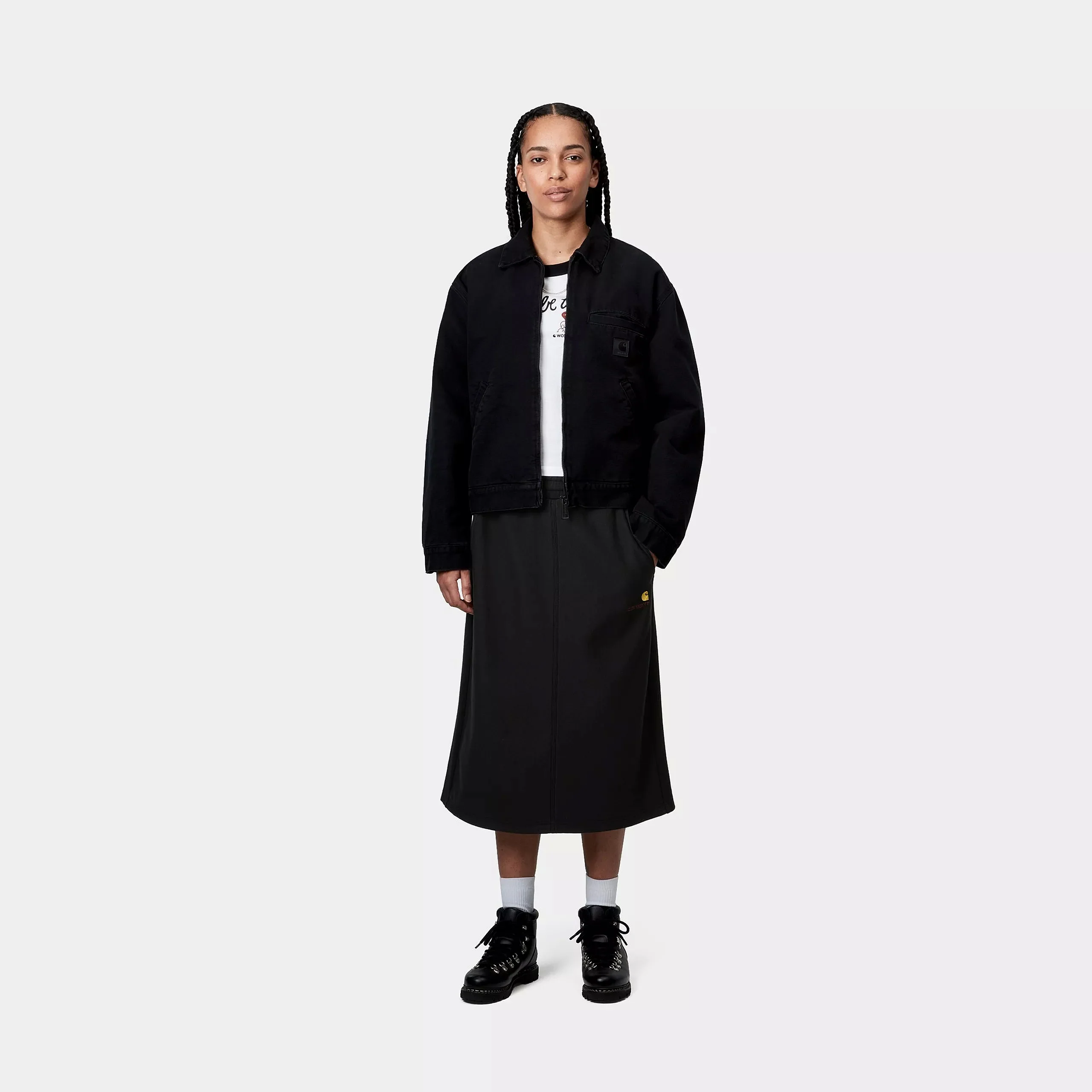Carhartt WIP W' American Script Sweat Skirt (Black) - Image 5
