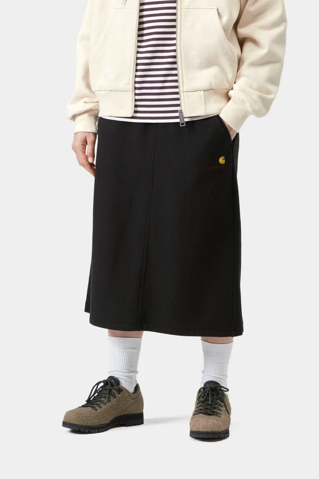 Carhartt WIP W' American Script Sweat Skirt Cotton/Polyester Sweat, 340 g/m² (Black) - Image 3