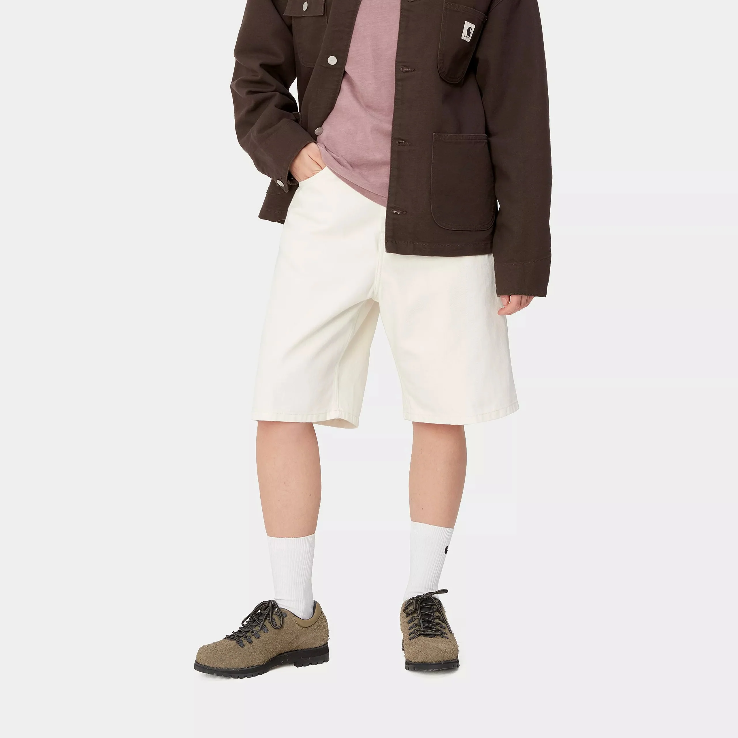 Carhartt WIP W' Brandon Short 100% Cotton 'Smith' Denim, 13.5 oz (White rinsed) - Image 3