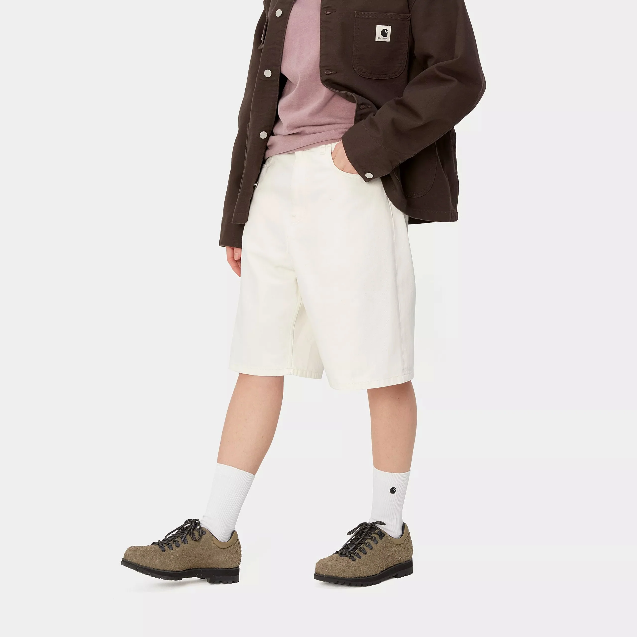 Carhartt WIP W' Brandon Short 100% Cotton 'Smith' Denim, 13.5 oz (White rinsed) - Image 5
