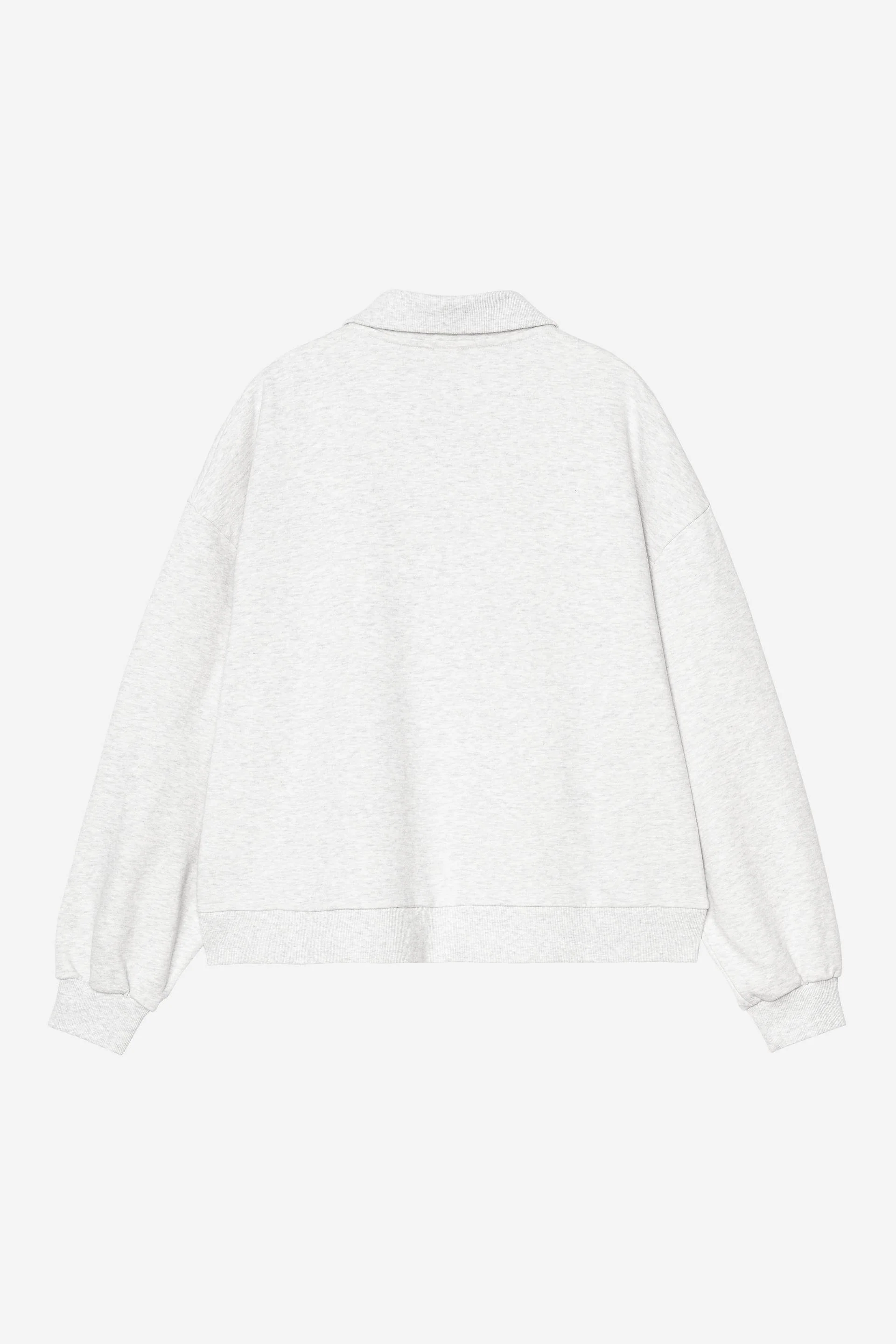 Carhartt WIP W' Brenta Polo Sweat Cotton Sweat, 400 g/m² (Ash Heather / White heavy stone wash) - Image 2