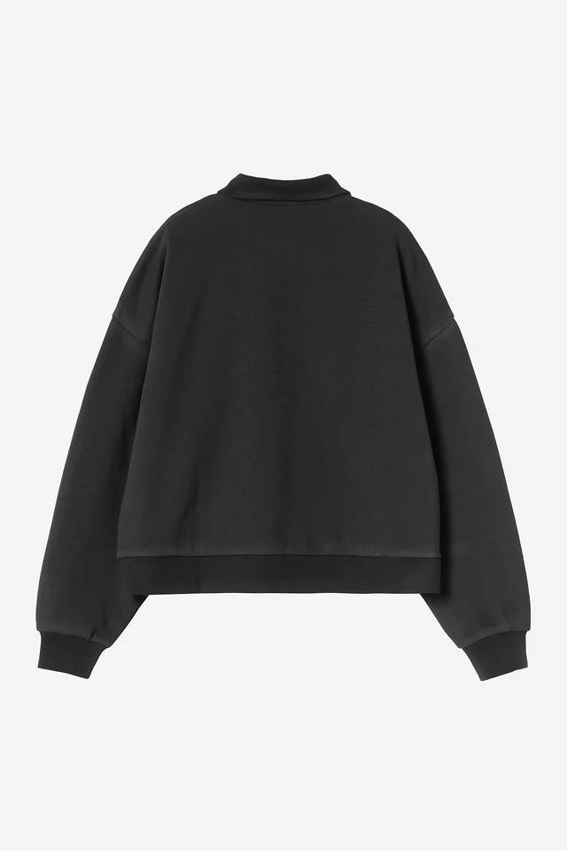 Carhartt WIP W' Brenta Polo Sweat Cotton Sweat, 400 g/m² (Black / White heavy stone wash) - Image 2