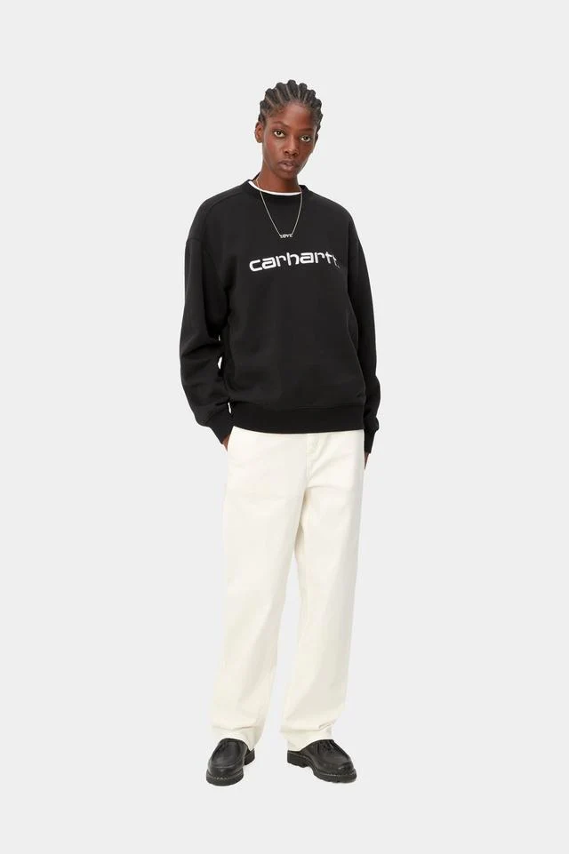 Carhartt WIP W' Carhartt Sweat Cotton/Polyester Sweat, 340 g/m² (Black / White) - Image 5