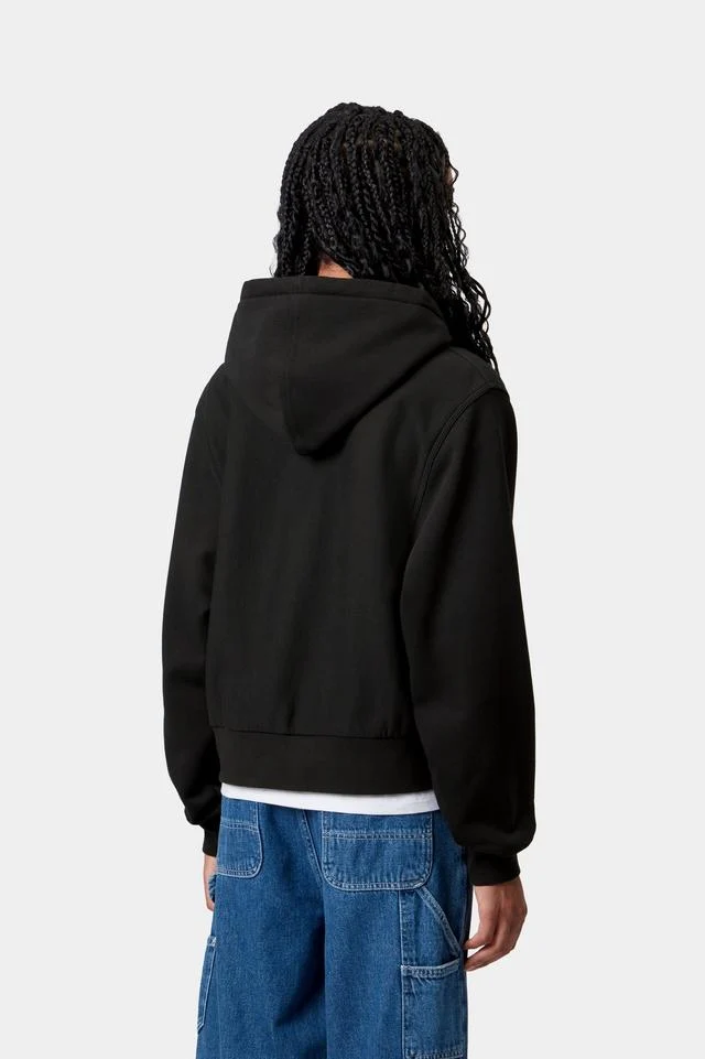 Carhartt WIP W' Hooded American Script Jacket Cotton/Polyester Sweat, 340 g/m² (Black) - Image 4