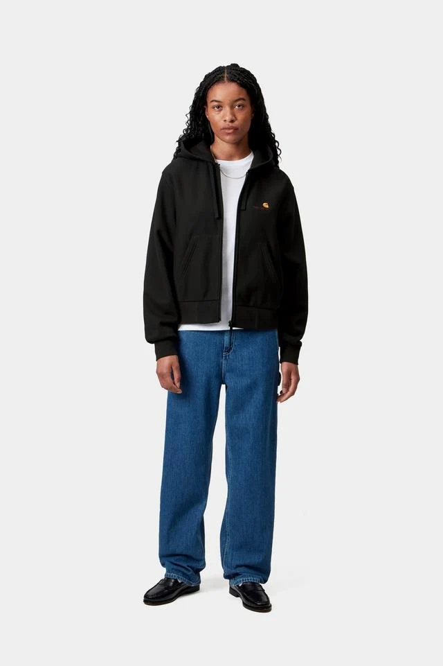 Carhartt WIP W' Hooded American Script Jacket Cotton/Polyester Sweat, 340 g/m² (Black) - Image 6