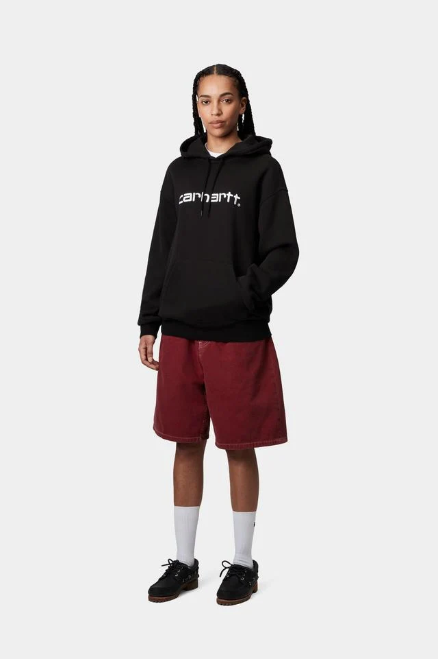 Carhartt WIP W' Hooded Carhartt Cotton/Polyester Sweat, 340 g/m² (Black / White) - Image 5