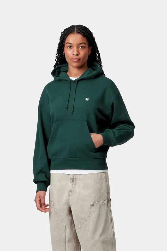 Carhartt WIP W' Hooded Casey Sweatshirt Cotton Sweat, 420 g/m² (Dark Fir / Silver) - Image 3