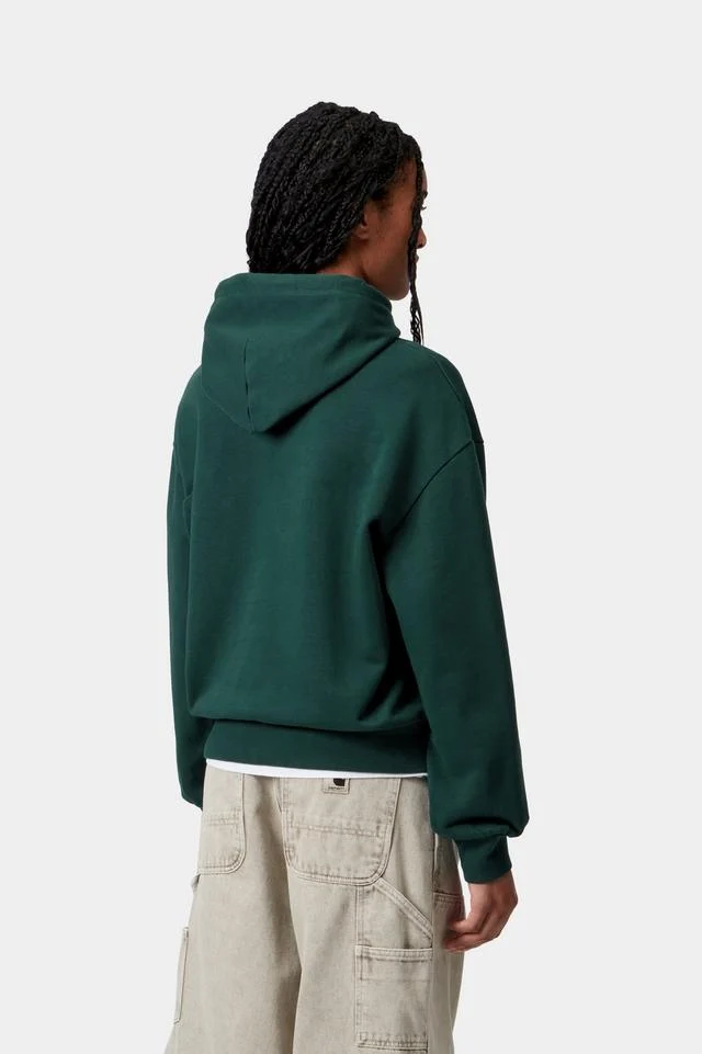 Carhartt WIP W' Hooded Casey Sweatshirt Cotton Sweat, 420 g/m² (Dark Fir / Silver) - Image 4