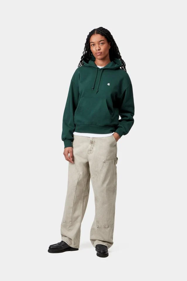 Carhartt WIP W' Hooded Casey Sweatshirt Cotton Sweat, 420 g/m² (Dark Fir / Silver) - Image 5