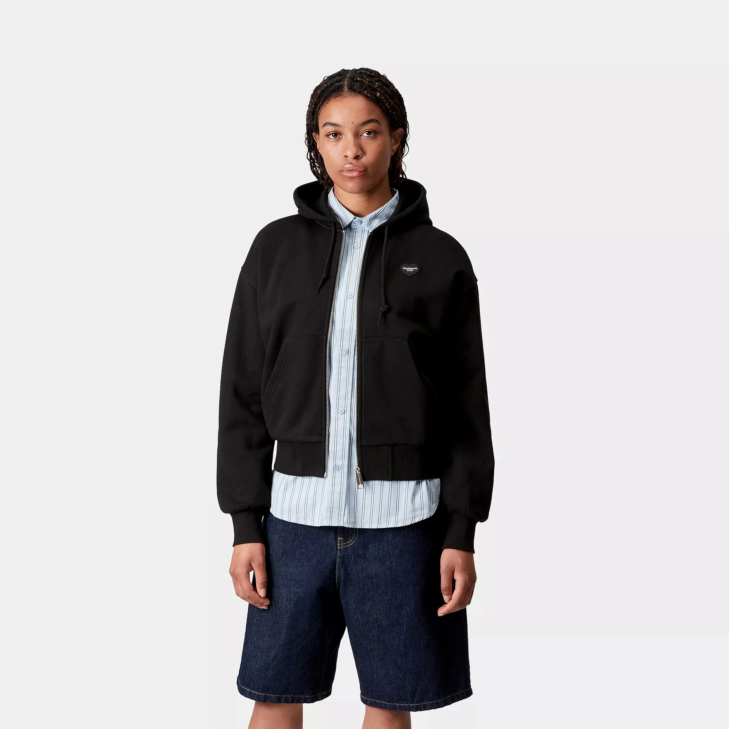 Carhartt WIP W' Hooded Heart II Hartt Jacket Cotton Sweat, 420 g/m² (Black) - Image 3