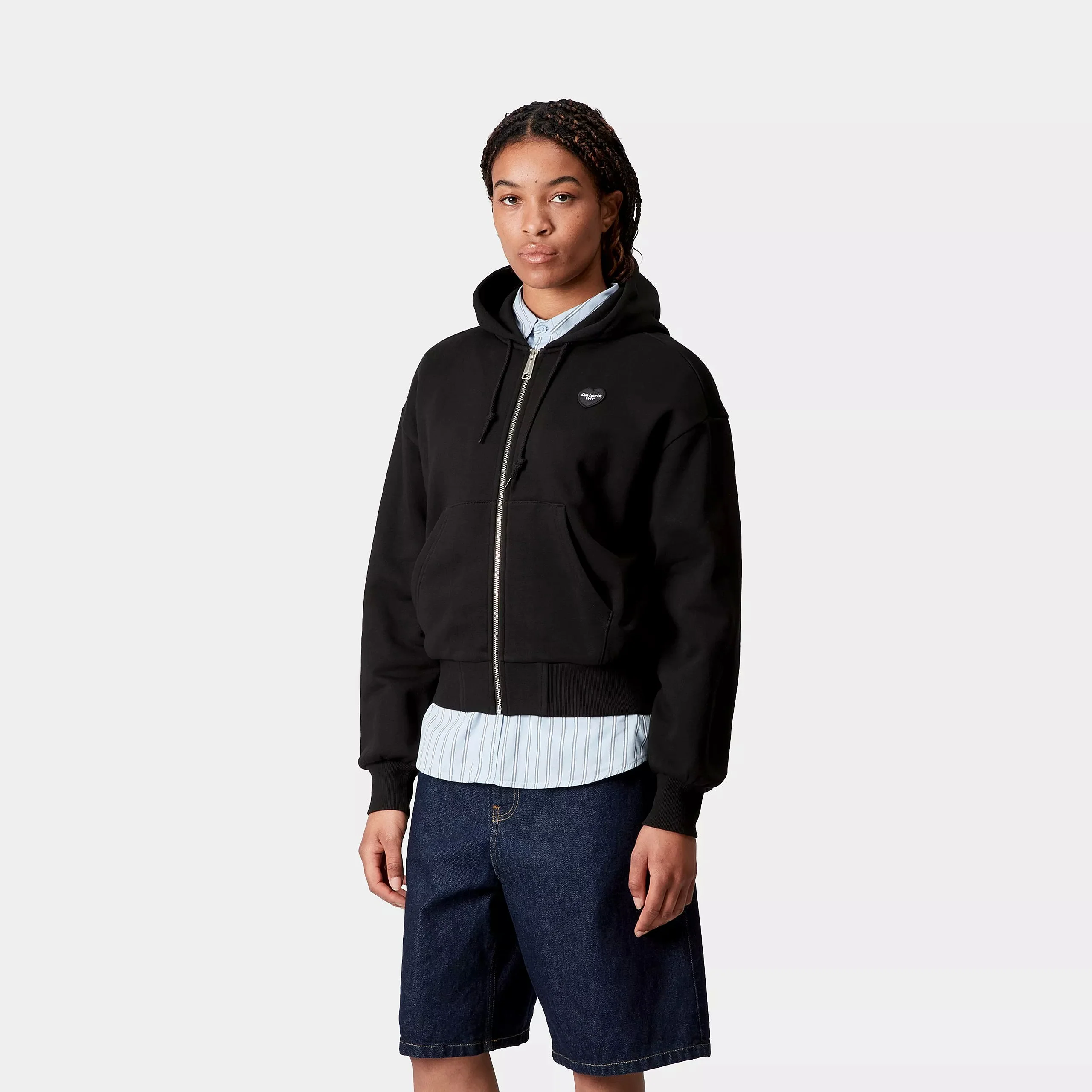Carhartt WIP W' Hooded Heart II Hartt Jacket Cotton Sweat, 420 g/m² (Black) - Image 5
