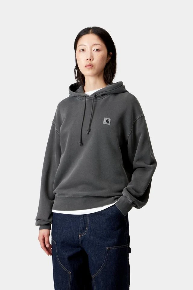 Carhartt WIP W' Hooded Nelson Cotton Sweat, 370 g/m² (Black garment dyed) - Image 3