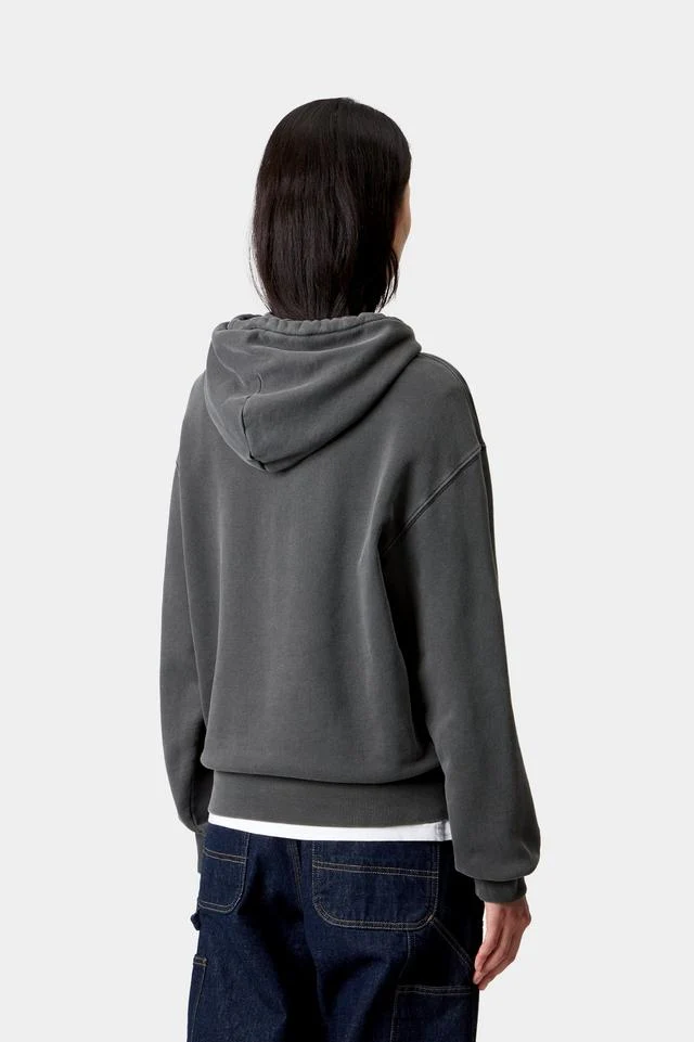 Carhartt WIP W' Hooded Nelson Cotton Sweat, 370 g/m² (Black garment dyed) - Image 4