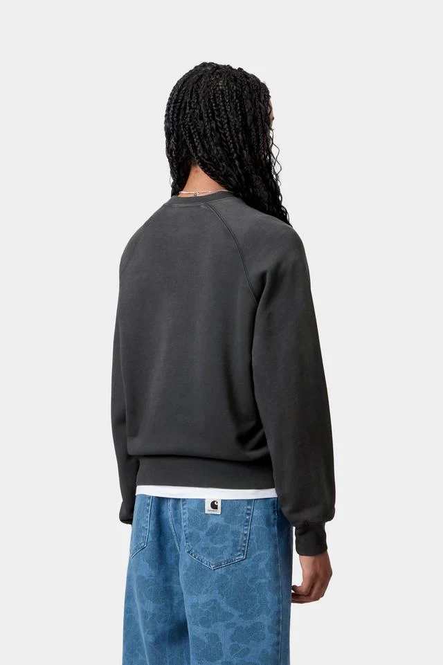 Carhartt WIP W' Hudson Sweat Cotton Sweat, 420 g/m² (Black chalk wash) - Image 4