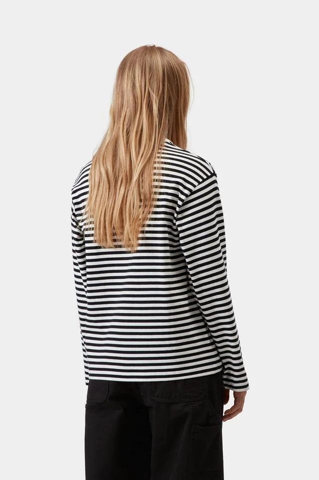 Carhartt WIP W' L/S Ezra T-Shirt Cotton Single Jersey, 205 g/m² Ezra Stripe, (Black / Wax) - Image 4