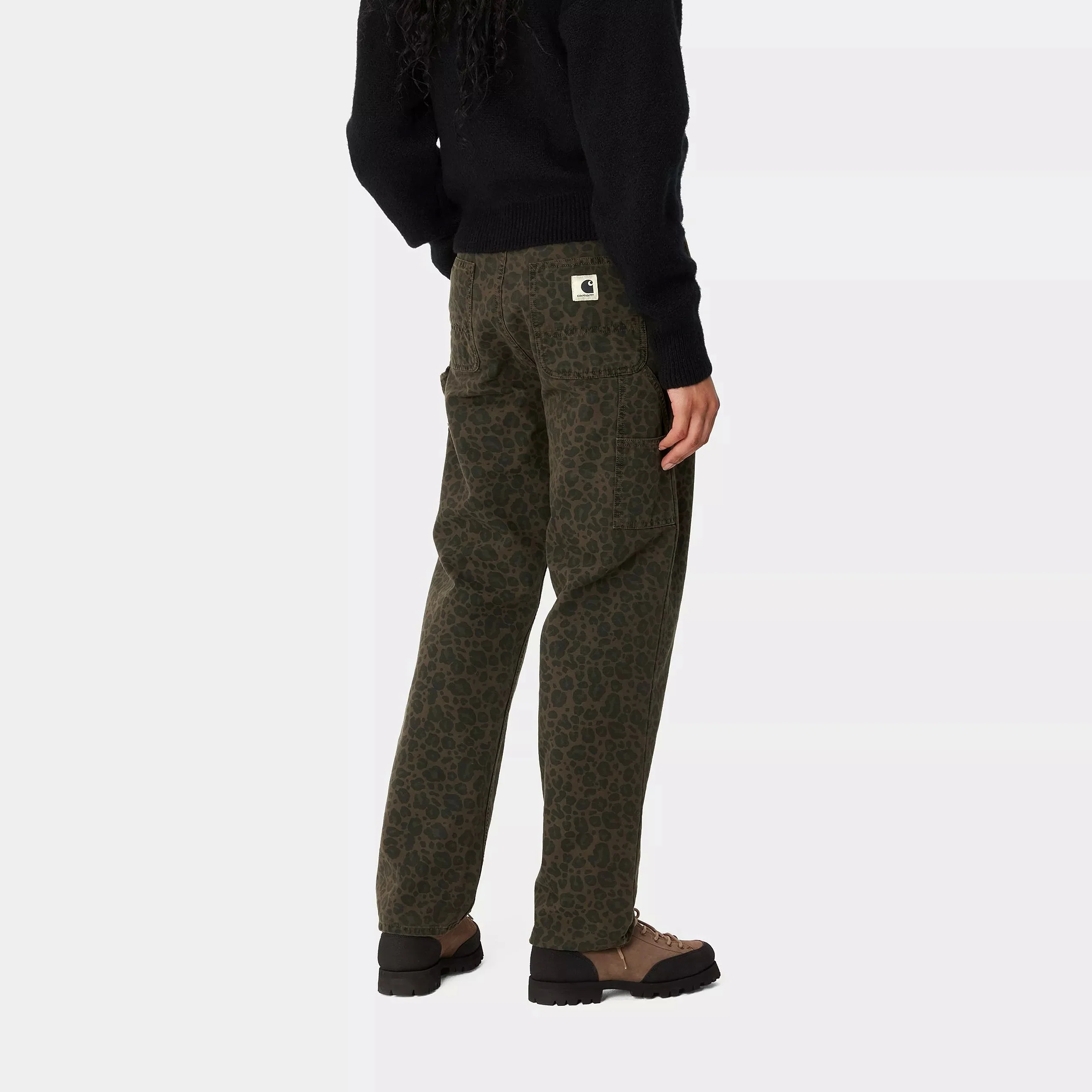 Carhartt WIP W' Leo Pierce Pant Straight 100% Cotton 'Hubbard' Canvas, 9 oz (Camo Leo, Tamarind / Office Green) - Image 4