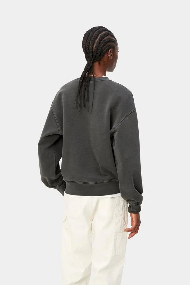 Carhartt WIP W' Nelson Sweatshirt Cotton Sweat, 370 g/m² (Black garment dyed) - Image 4