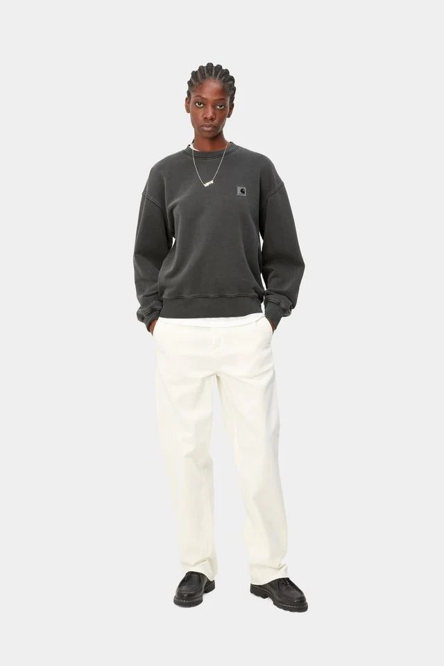 Carhartt WIP W' Nelson Sweatshirt Cotton Sweat, 370 g/m² (Black garment dyed) - Image 5